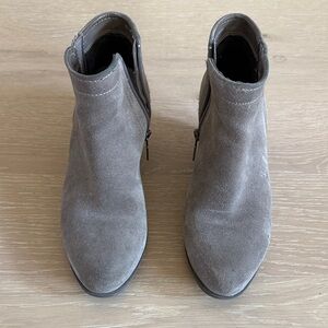 Blondo Gray Suede Ankle Boots